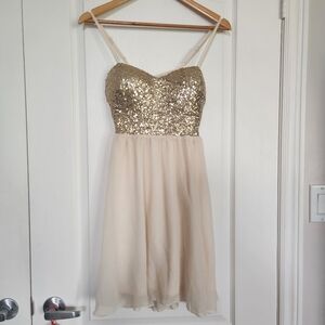 Parisian Gold Dress with Sequins Size XS